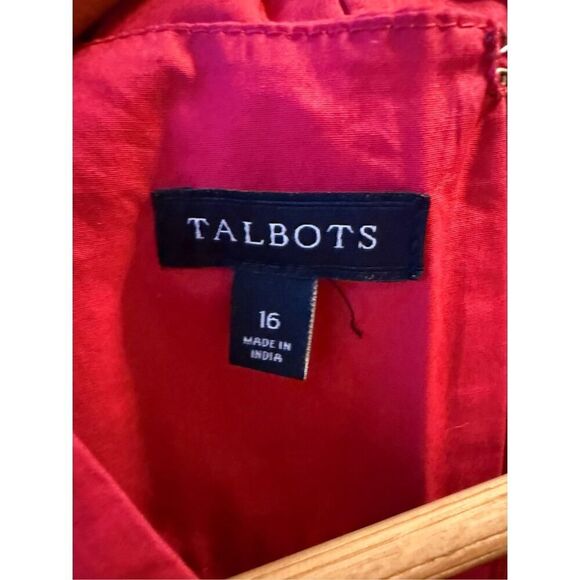 Talbots Size 16 Belted Waist Sleeveless Jumpsuit Red Wide Leg Modern Classic - Picture 7 of 7